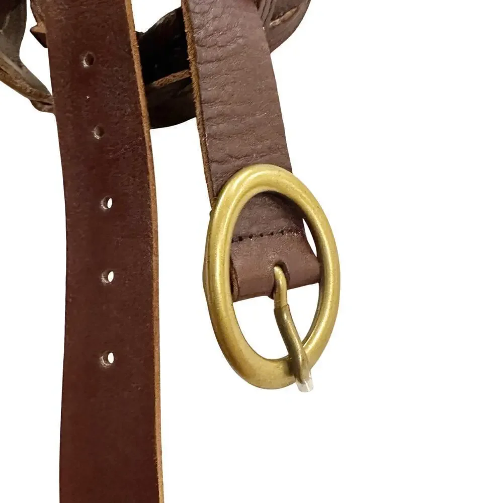 Talbots Women’s Braided Genuine Leather Brown Belt Size 3X